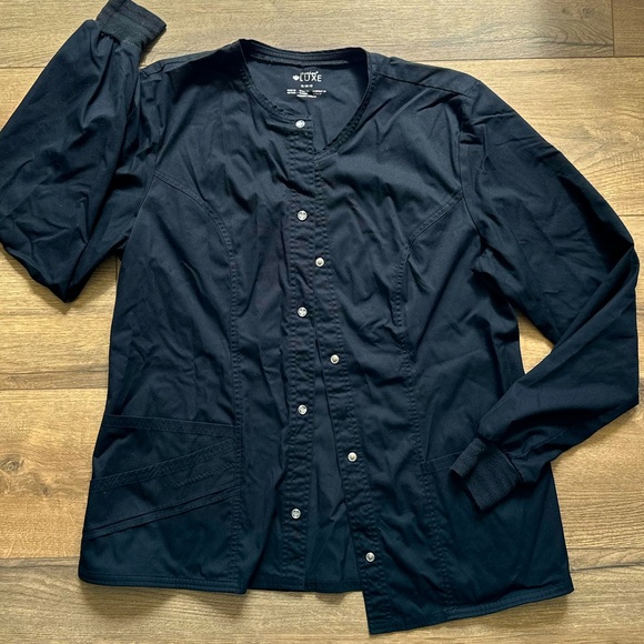 Cherokee Luxe Snap Button Scrub Jacket - Picture 1 of 3